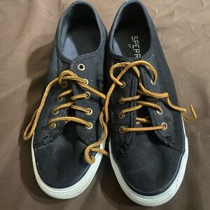 Sperry Topsider Black canvas, size 7.5 women’s